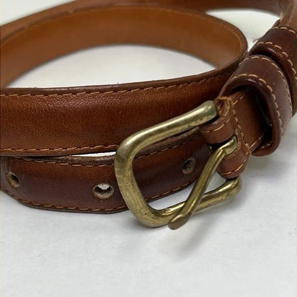 SOLD IN STORE Vintage Coach 2811 Glove Tanned Leather Solid Brass Hardware Belt - Picture 2 of 6